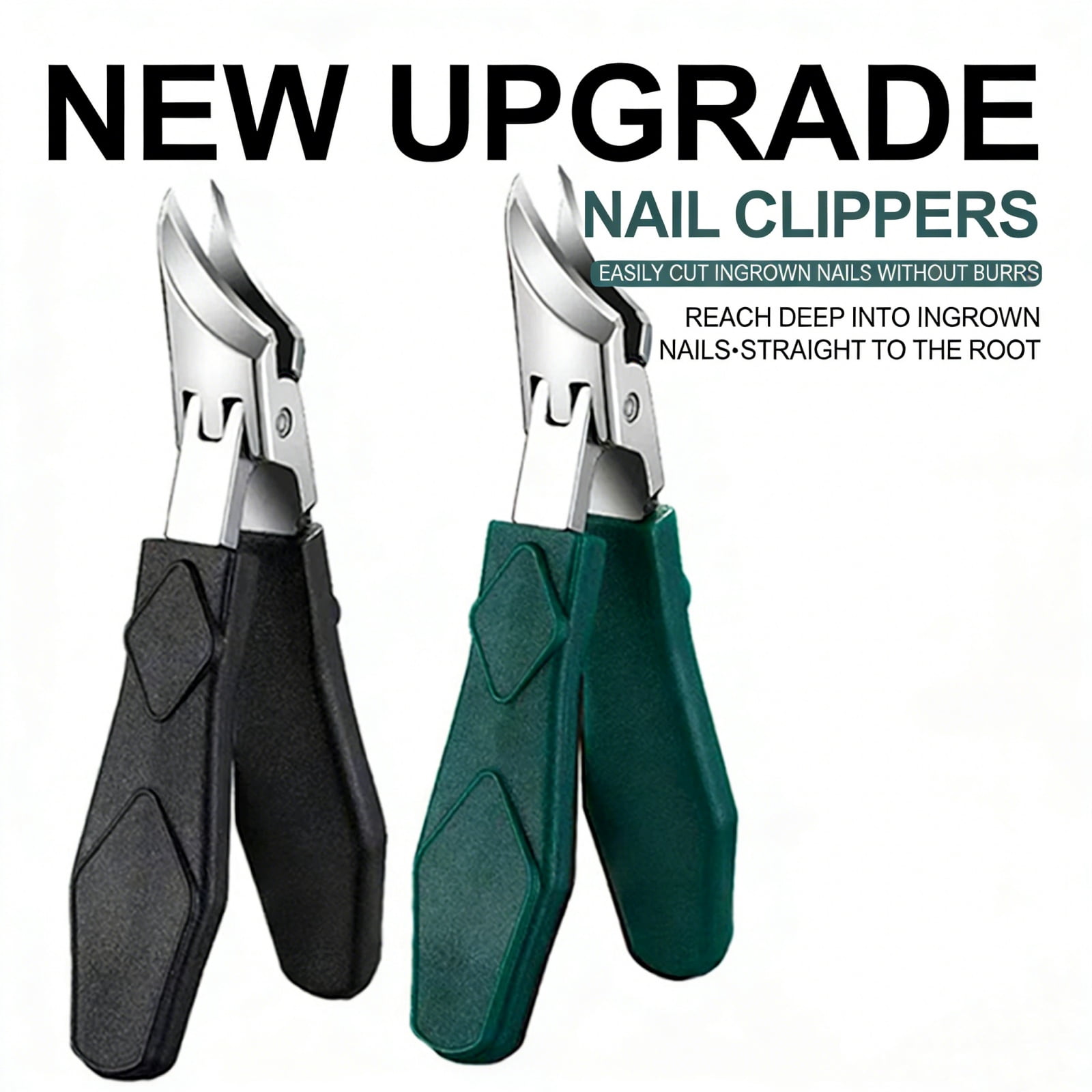 Angled Nail Clippers for Thick Ingrown Toenails, Heavy Duty Stainless ...