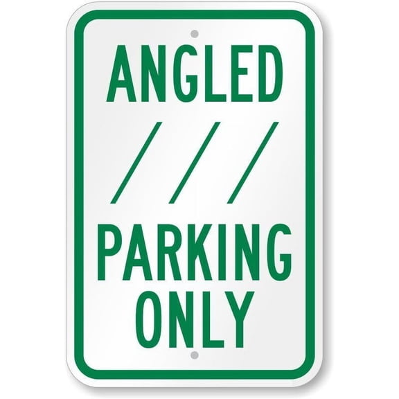 Angled Parking Only Parking Lot Weatherproof Metal Aluminum Sign Size: 16 x 12 Inch