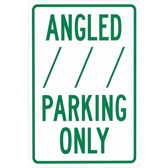 Angled Parking Only Warning Sign - 8"x12" Metal Tin Sign, Cautions Security, Street Business Home Wall Decor