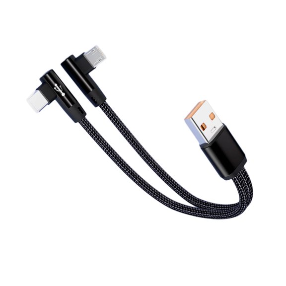 Angled USB And Type C Fast Charging Cable 5A Fast Speed Data Cord Double Head Charging For Multiple Devices