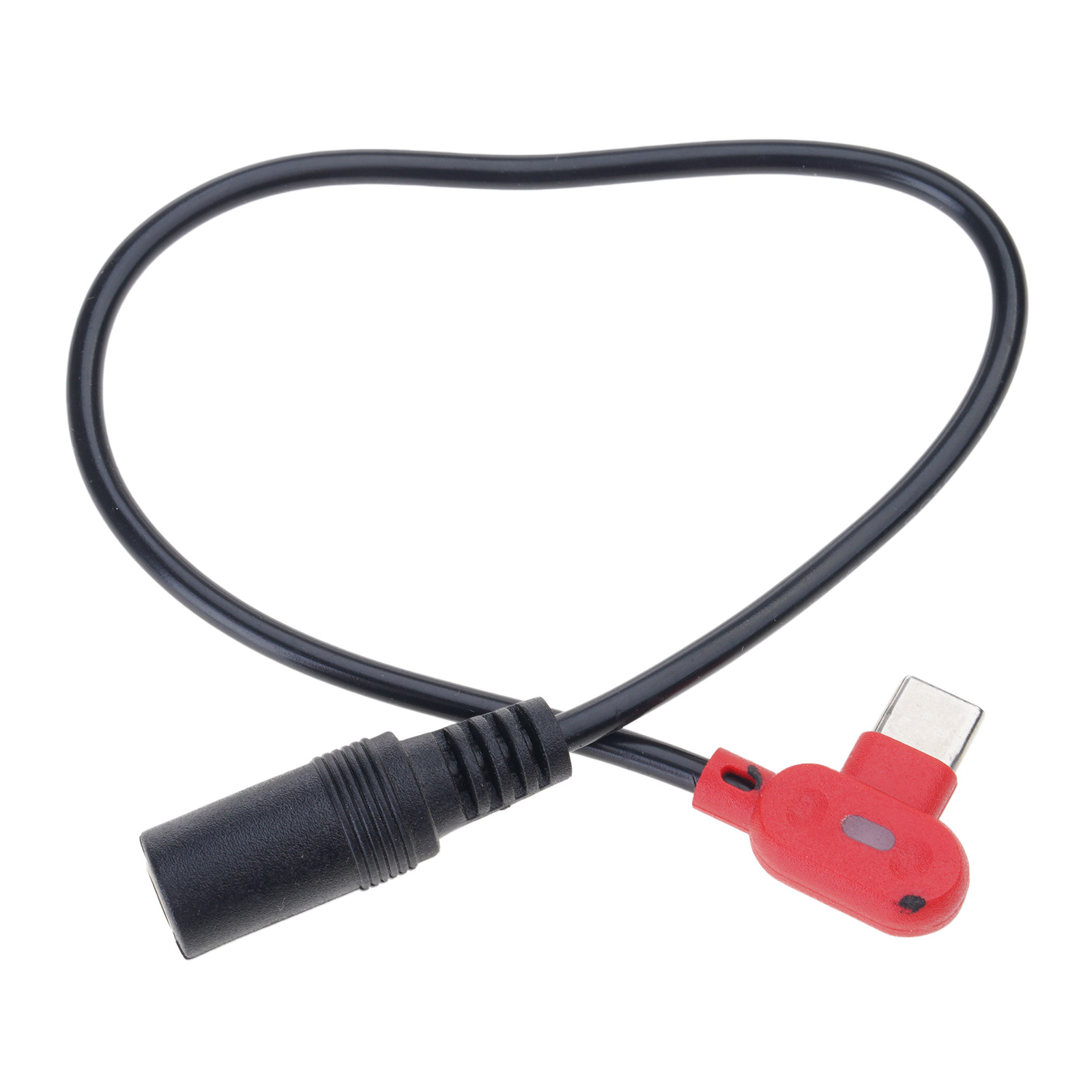 Angled USB C Male To 5.5x2.1mm Female Adapter Cable Fixed Voltages 9V ...