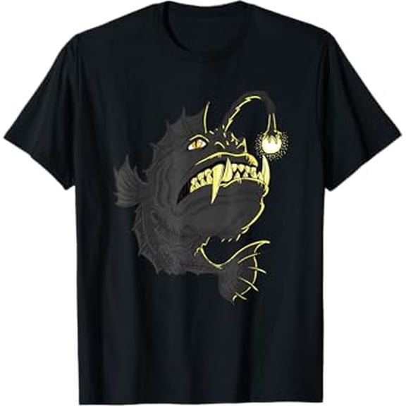 Angler Fish Deep Sea Fish Unisex T-Shirt for Men Women Kids,Black Color,Size 2T