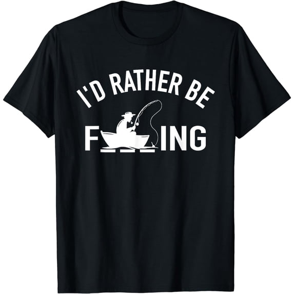 Angler Fishing Boat Fish Fisherman - I'd Rather be Fishing T-Shirt