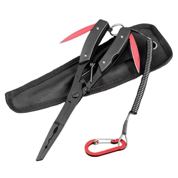 Angler Grade Fishing Pliers Extended Stainless Steel Construction Includes Safety Tethers Compacts Carry Case
