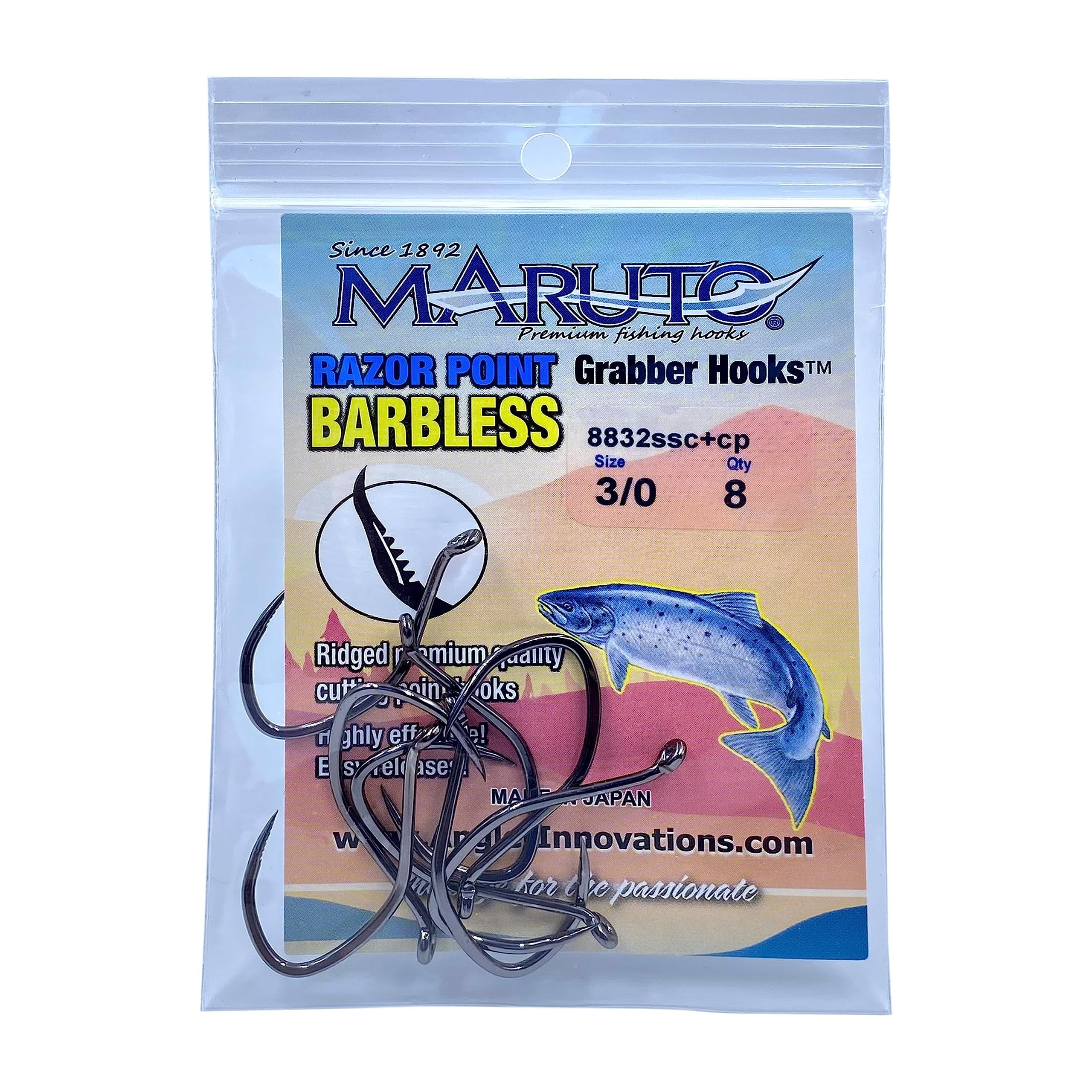 alaska fishing barbless hooks Angler Innovations Maruto Barbed Sickle Hook