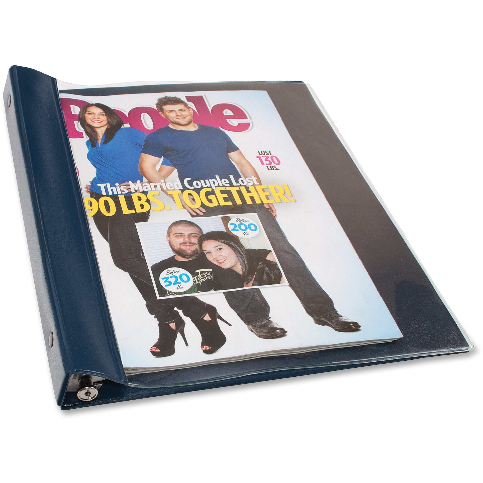 Angler\'s Catalog/Magazine Binder, 11 x 9 1/2, Clear Front, Navy Blue