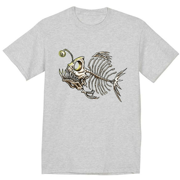 Anglerfish Fish Bones Fishing T-shirt Mens Graphic Tees Clothing Apparel