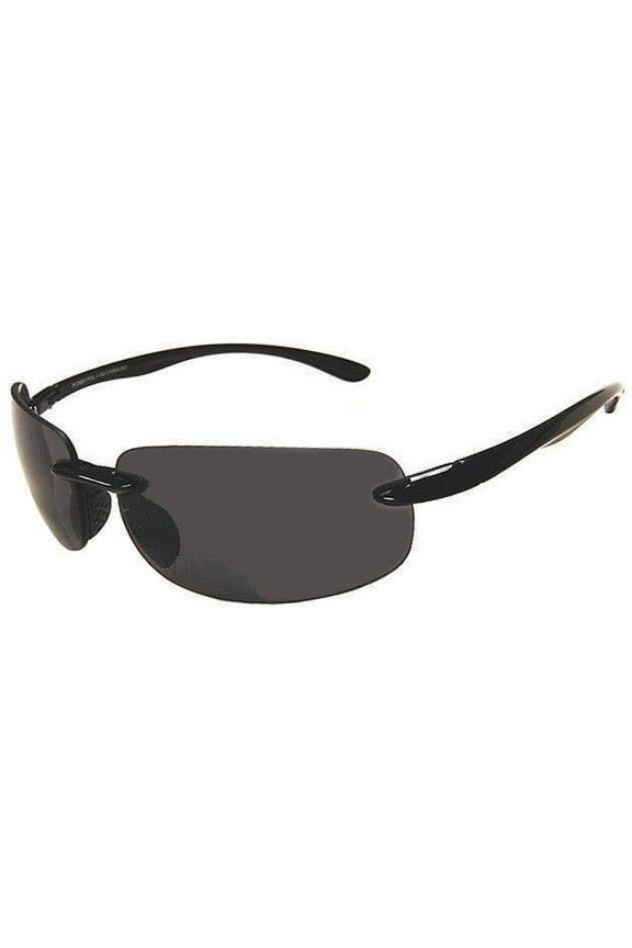 Unisex Kona Polarized Black Frame Gray Lens Bi-Focal Sunglasses - +2.00