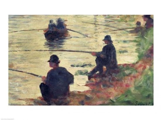 Anglers Study for La Grande Jatte 1883 Canvas Art - Georges Seurat (24 x 18)