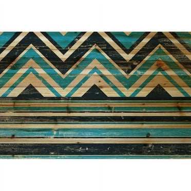"Angles on Top" Painting Print on Natural Pine Wood