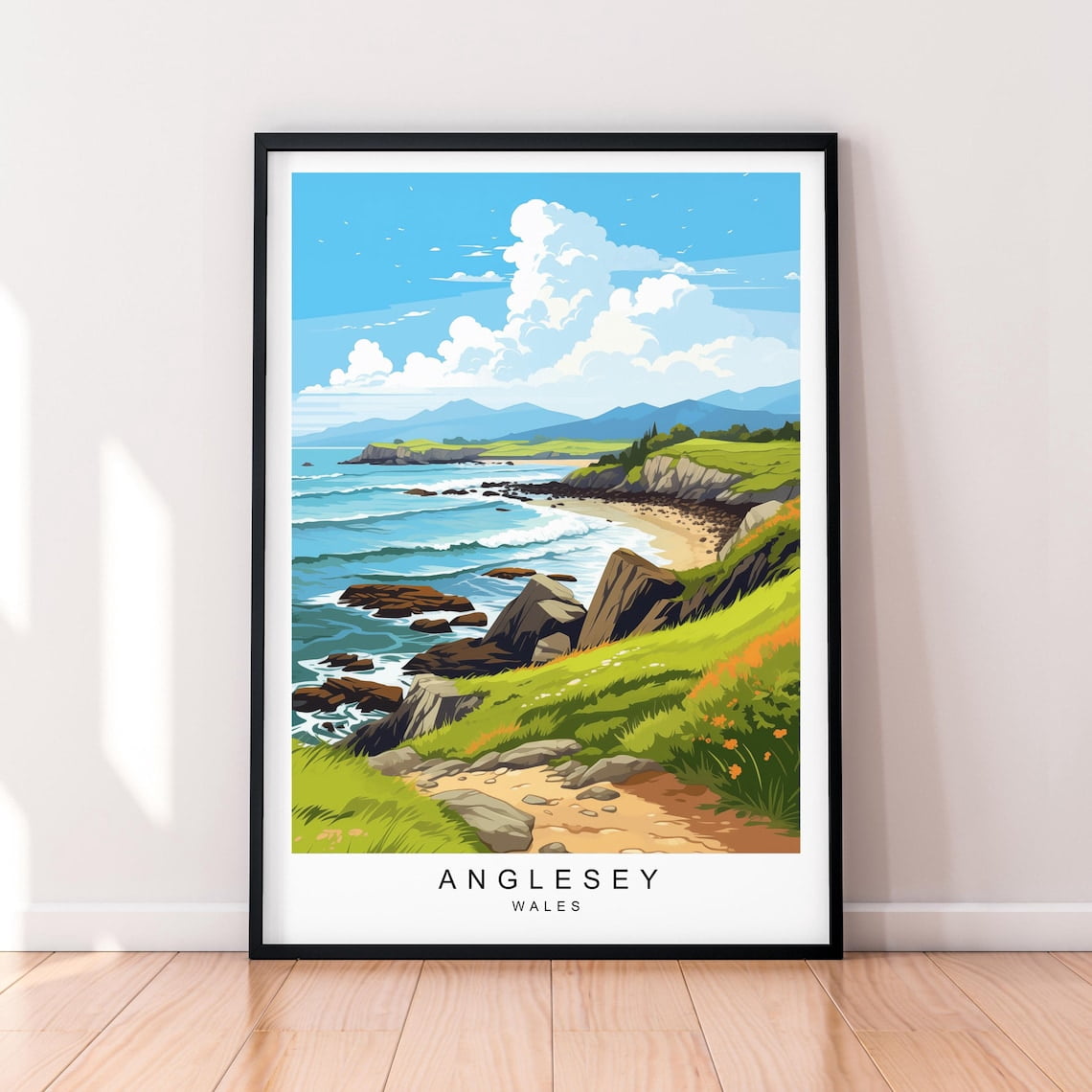 anglesey-beach-coast-illustration-wales-poster-coastal-living-room-and