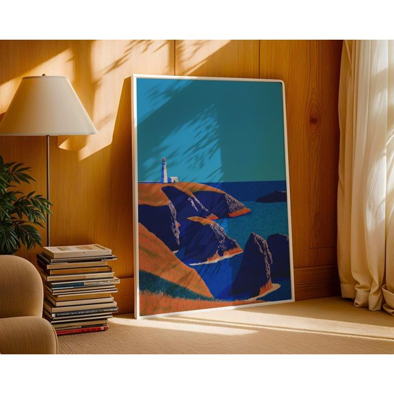 Anglesey Lighthouse Wales Coastal Wall Art Home Decor