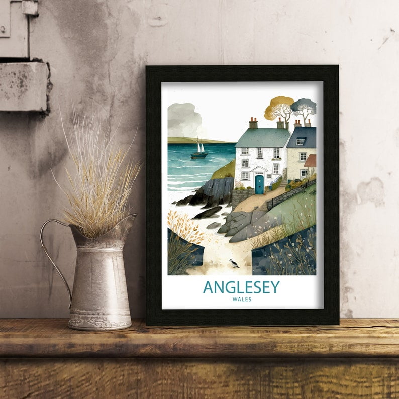 Anglesey Travel Print Anglesey Wall Decor UK Poster Anglesey Wall Art