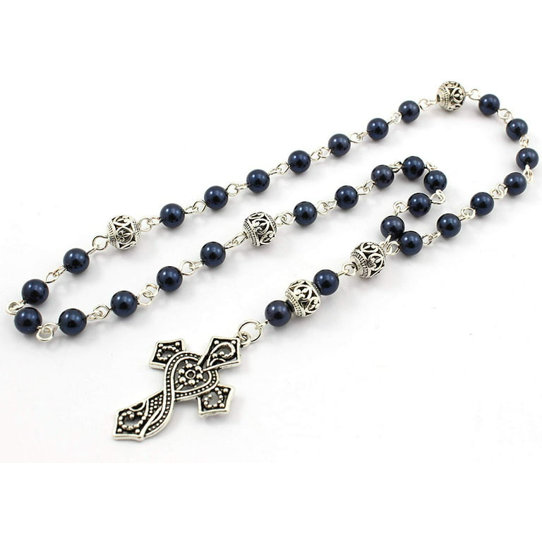 8mm Purple Beads with Celestial Silver Star Design 60pcs for Rosaries –  Small Devotions