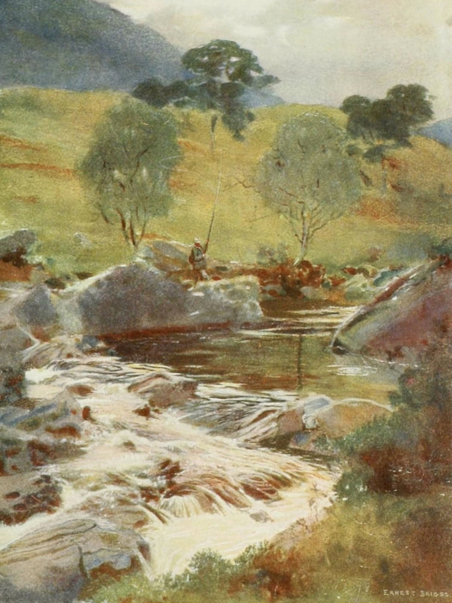 Angling & Art in Scotland 1908 Headwaters of the Dochart Canvas Art - Ernest Briggs (24 x 36)