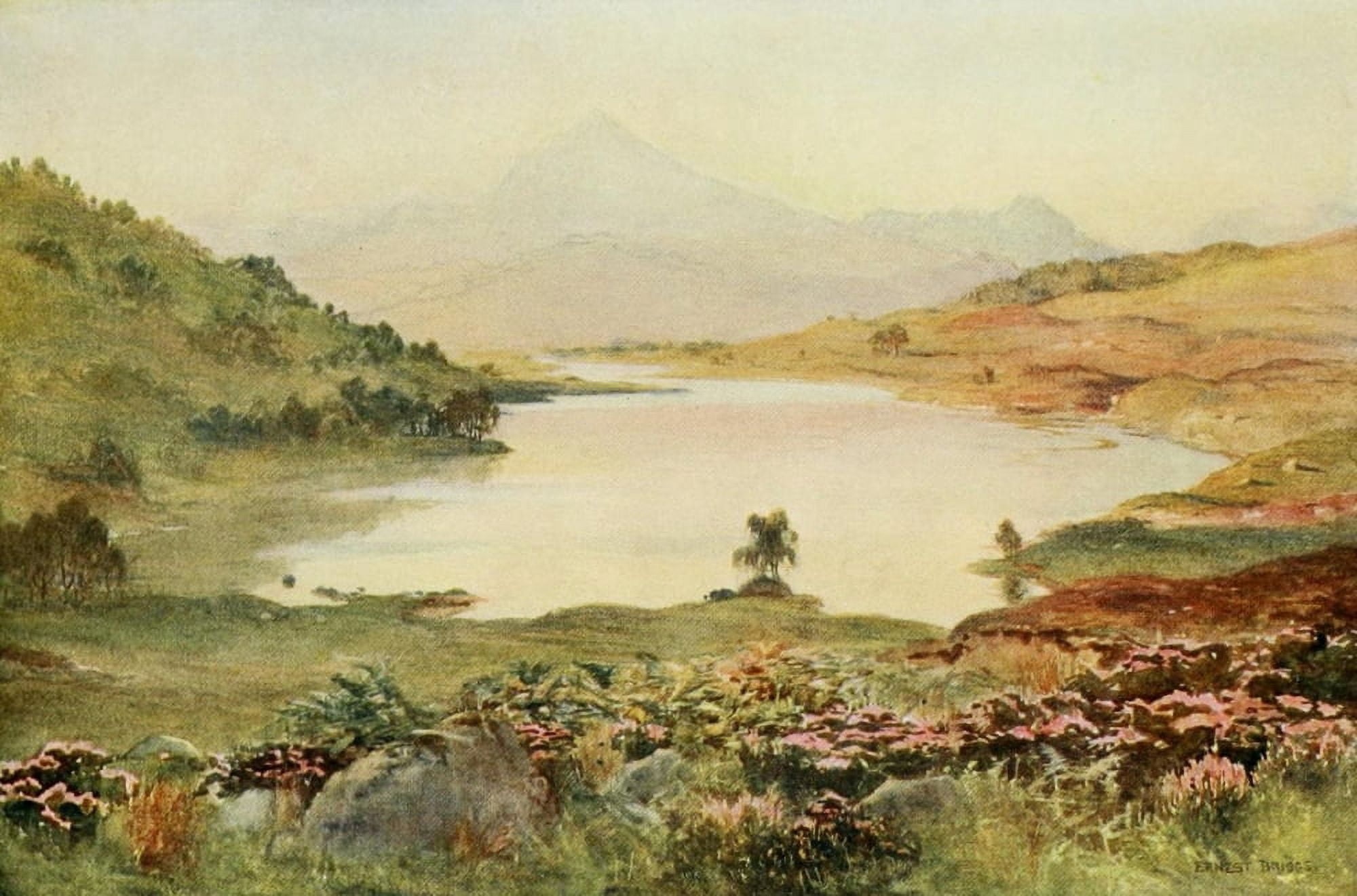 Angling & Art in Scotland 1908 Loch Poulary Canvas Art - Ernest Briggs (24 x 36)