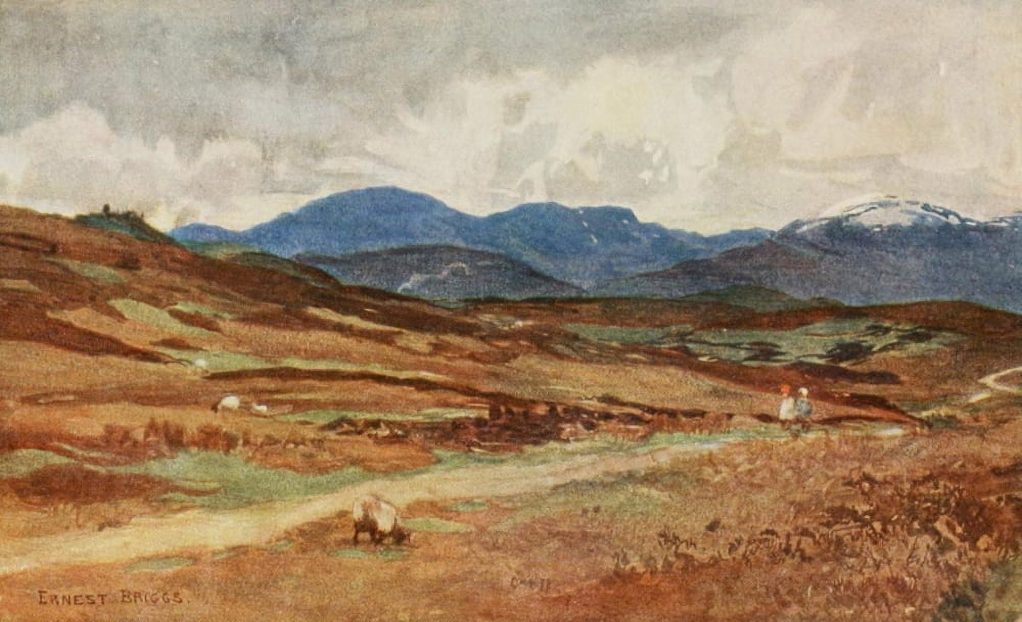 Angling & Art in Scotland 1908 Looking west from Lochinvar Canvas Art - Ernest Briggs (24 x 36)