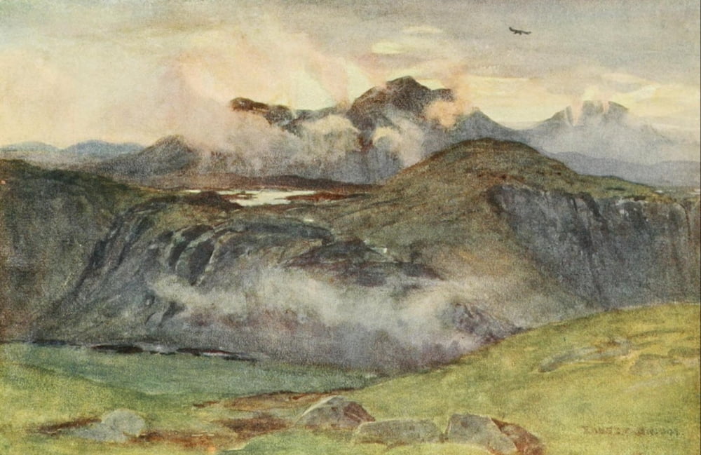 Angling & Art in Scotland 1908 Merrick & Loch Enoch Canvas Art - Ernest Briggs (24 x 36)