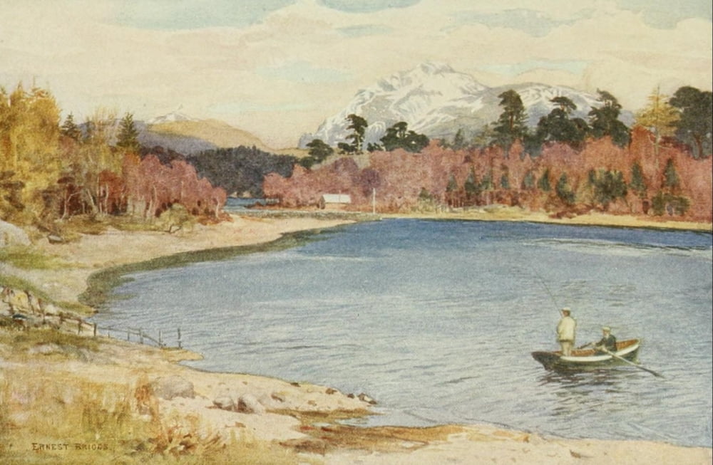 Angling & Art in Scotland 1908 Narrows at Innischonan Canvas Art - Ernest Briggs (24 x 36)