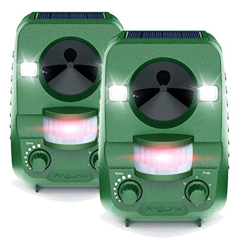 Anglink Ultrasonic Cat Repeller 2 Packs, Outdoor Animal Repellent with Motion Sensor and Flash Intimidation Raccoon Dog Squirrels and More