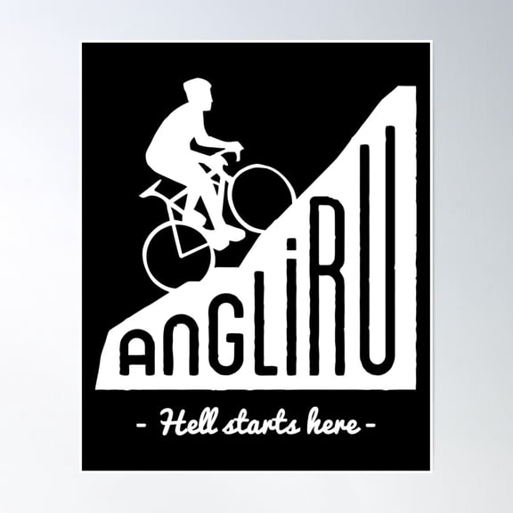 Angliru Climb Hell Starts Here Cycling Vuelta Espaã±A Poster Wall Art Home Decor Office Wall Art