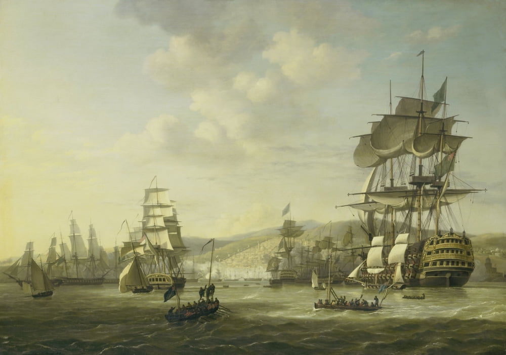 Anglo-Dutch Fleet In The Bay Of Algiers Canvas Art -  (24 x 18)