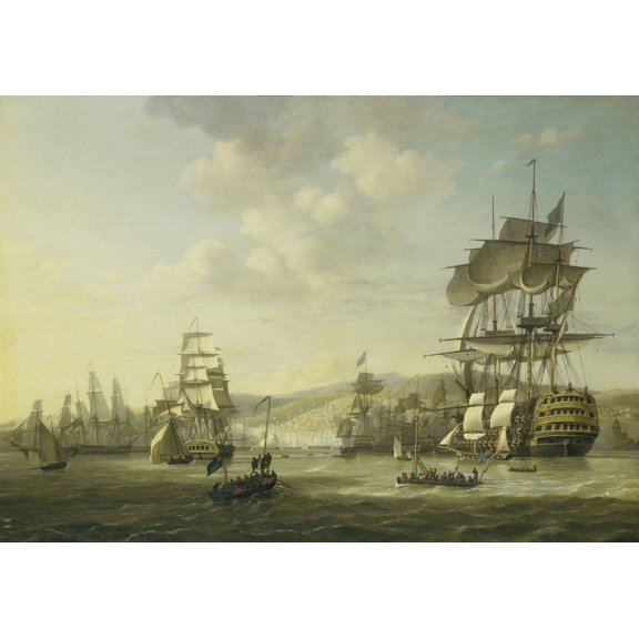 Anglo-Dutch Fleet In The Bay Of Algiers Canvas Art - (24 x 18)