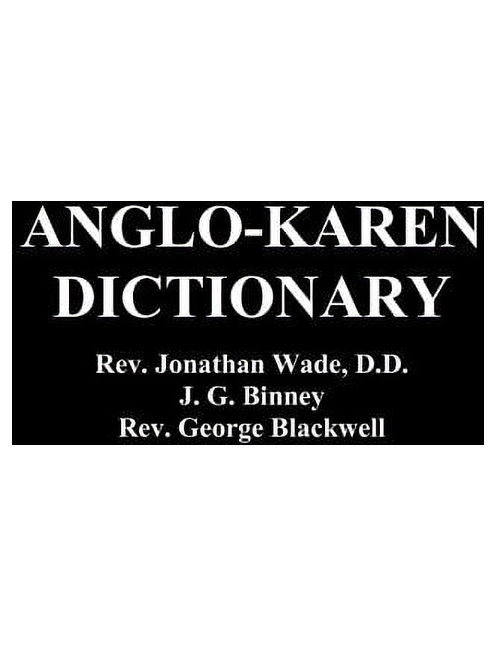 AngloKaren Dictionary (Paperback)
