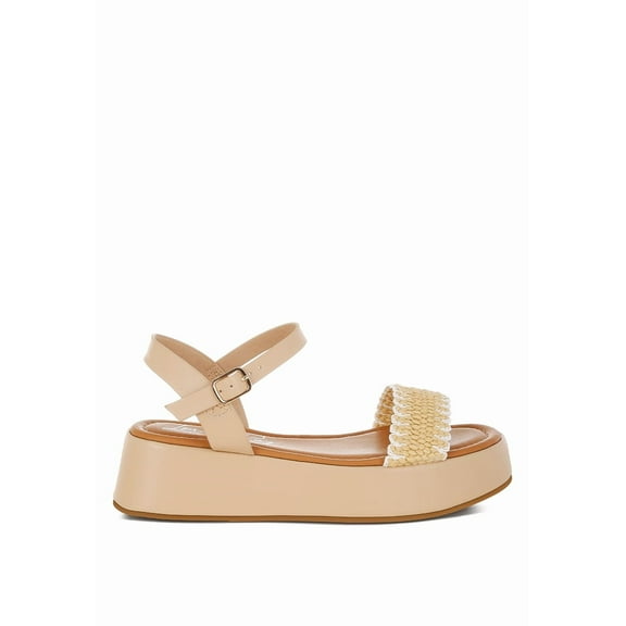London Rag Anglong Raffia Flatform Womens Sandals