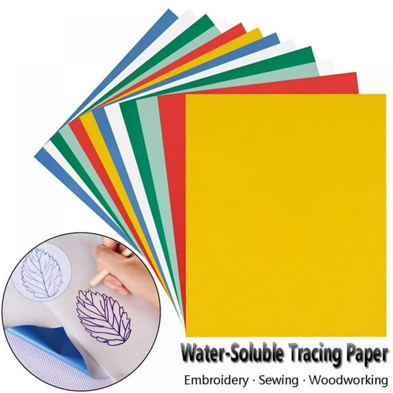 10pcs Transfer Paper,Tracing Paper Copy Paper Carbon Water-Soluble Transfer Paper for Transfer Pattern on Fabric,Wood,Cross Stitch Cloth,Paper, Hand Painting