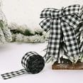 thumbnail image 1 of Angmile 2pcs Black and White Buffalo Check Plaid Wired Ribbon Gingham Ribbon 236" Wide for Christmas Tree Wreath Bows Festive Farmhouse Decoration Gift Wrapping Crafts Floral Arrangement, 1 of 7