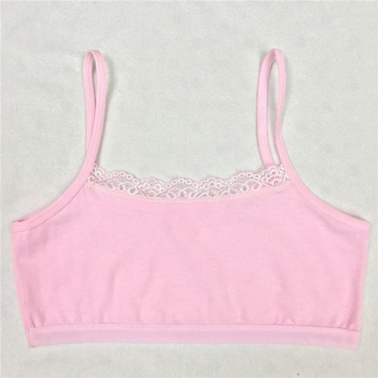 Angmile Girls Training Bras in All Cotton Starter Bras for Young and Little  Girls Soft Camisoles Sports Bra Girl Underwear Cotton Lace Bras