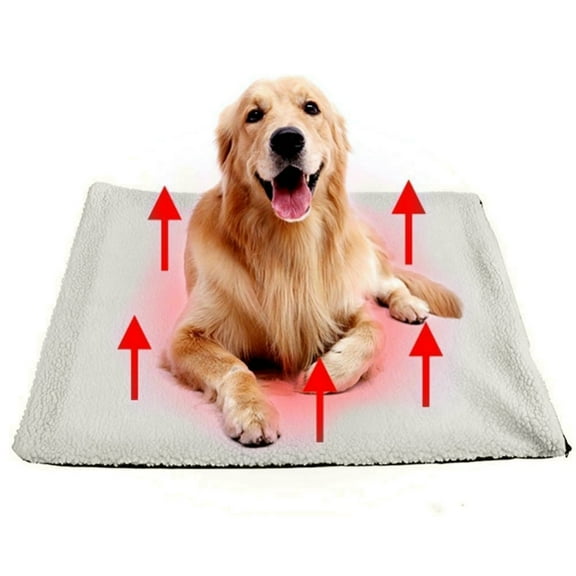 Angmile Self-Heating Pet Pad 23x17 inch Thermal Bed with Removable Cover, Yellow Solid
