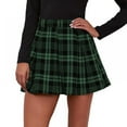 thumbnail image 1 of Angmile Womens Elastic Waist Plaid Pleated Skirt Tartan Skater School Uniform Mini Skirts, 1 of 5