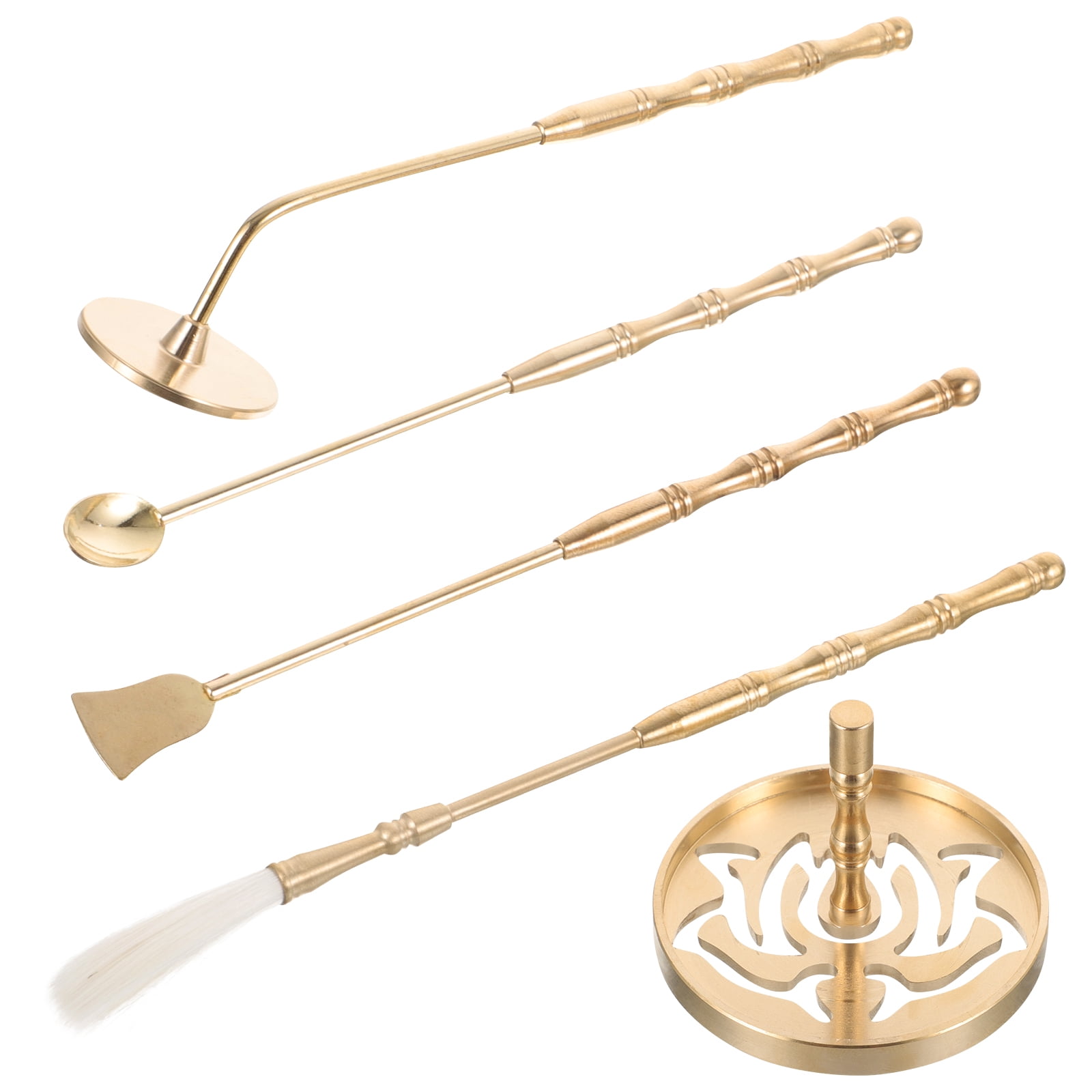 Angoily 1 Set Brass Incense Making Tools Powder Incense Mold Spoon