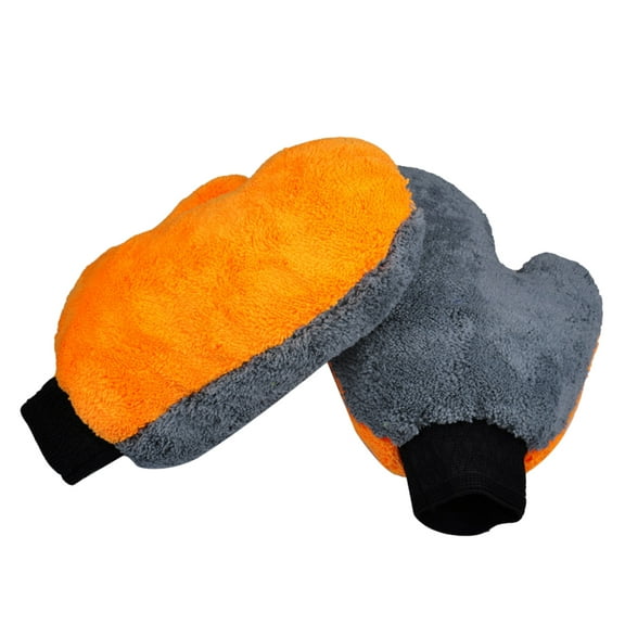 Angoily 1PC Pair Coral Fleece Wash Mitts Water Absorption Ultra Car Wash Mits