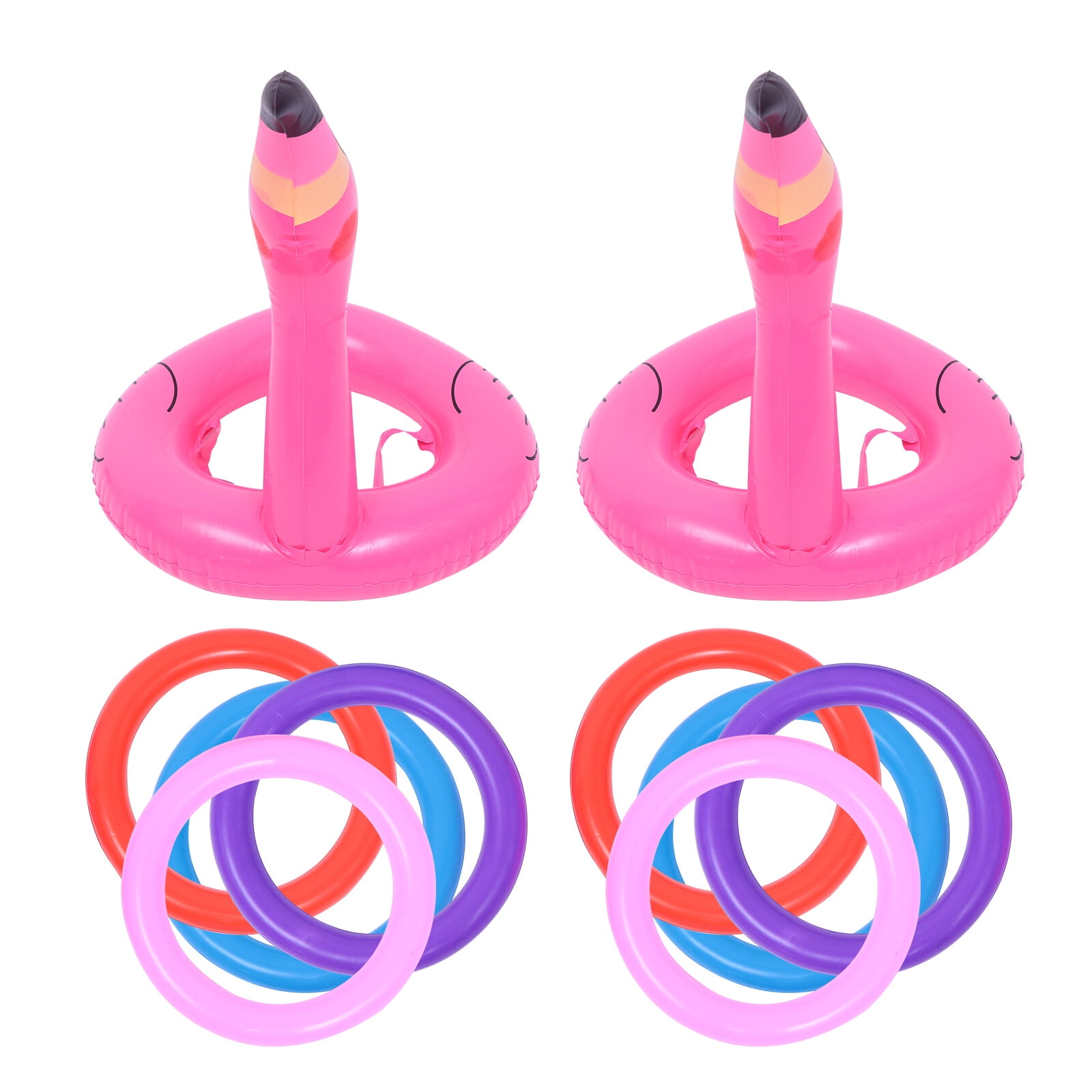 Angoily 2 Sets Flamingo Inflatable Ring Toss Game Throwing Ring Toss