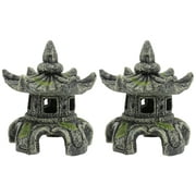 Angoily 2pcs Aquarium Landscaping Ornaments Resin Craft for Underwater Fish Hideout House