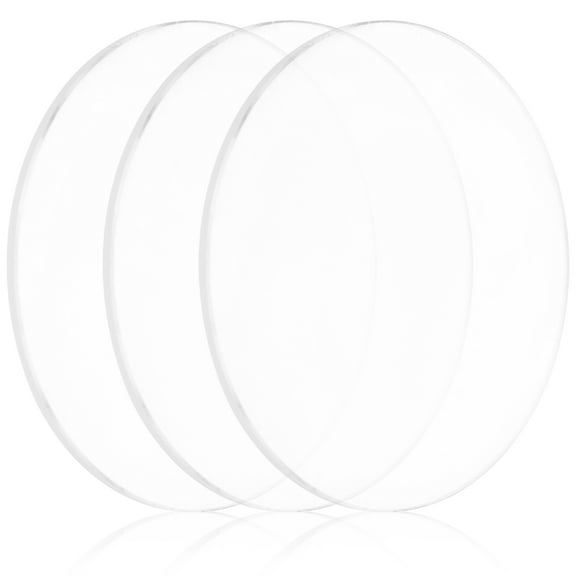 Angoily 3Pcs Clear Acrylic Round Discs Round Clear Acrylic Sheets Transparent Acrylic Circle Discs