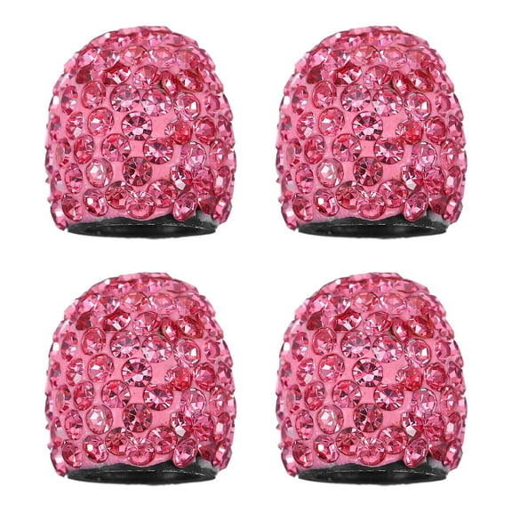 Angoily 4pcs Car Valves Stem Caps Tire Caps Rhinestone Universal Car Valves Core