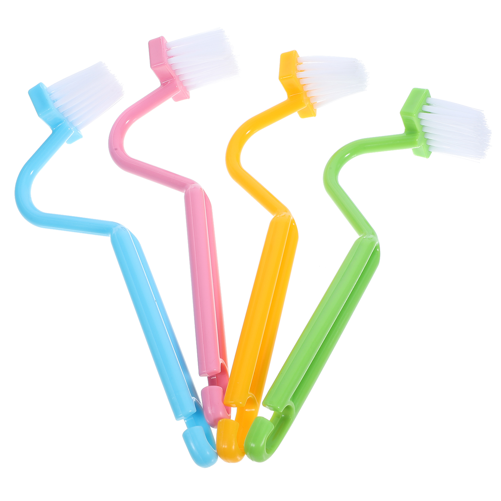 Angoily 4pcs Curved Toilet Brushes Toilet Rim Brushes Cleaning Brush