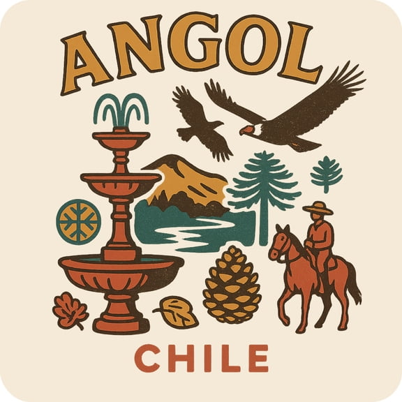Angol Chile Keepsakes Souvenir Vinyl Sticker – Destination Travel Keepsake Collectible (3-Inches Wide)