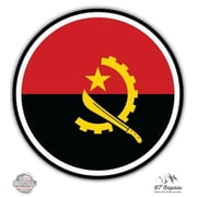 Angola Flag - 12" Vinyl Sticker Waterproof Decal
