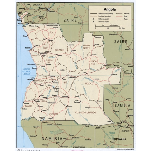 Angola Map Poster - Educational Geography Wall Art | Perfect Gift 【Poster Paper】