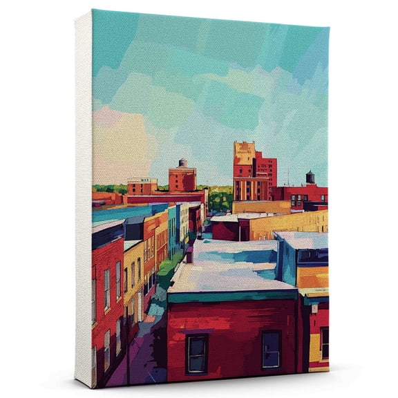 Angola Travel Canvas, Indiana Canvas Print vintage, Colorful Angola Decor City Road, Indiana Pictures Wall Art - 102AZ45