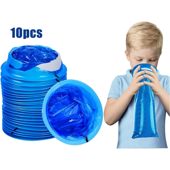 Angooni 10 pack Vomit Bag Value Pack, Disposable Vomit Bags Medical Grade, Leakproof, Portable, Perfect for Travel