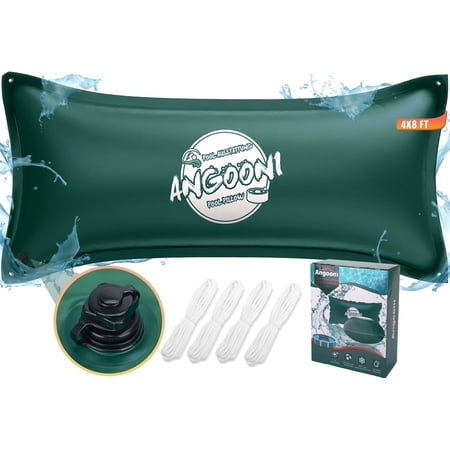Angooni 4x8 ft Pool Pillow for Above Ground Pools - 0.4mm Thick PVC Pool Pillows for Winter with Boston Dual (Green)