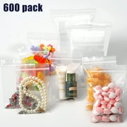 Angooni 600-Count Reusable Poly Bags, Multiple Sizes Jewelry Bags Odor-Free for Travel Packaging, Room Storage