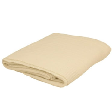 PiccoCasa Soft Wool Nylon Fiber Throw Blanket, 65"x47" Creme