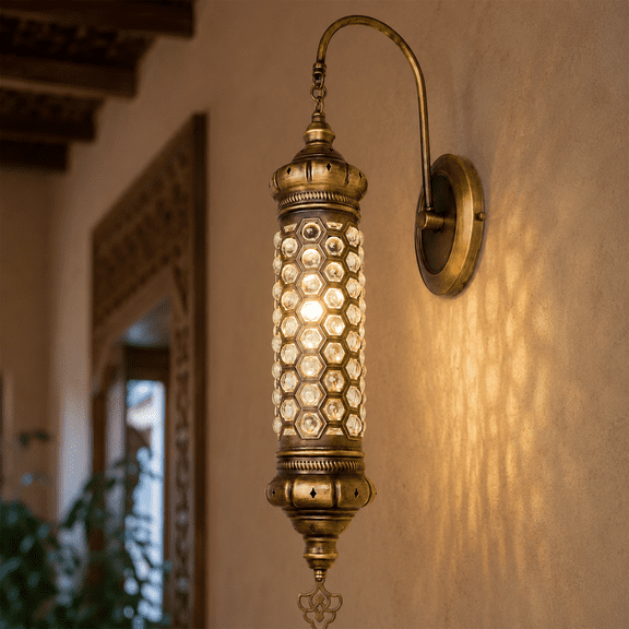 Angora Justin Turkish Lighting | Turkish Moroccan Wall Lamps, Rustic Traditional Sconce (23.62")